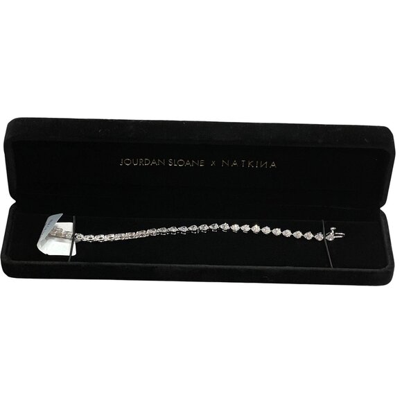 NATKINA x Jourdan Sloane Frosted Teardrop Bracelet in White Silver - Picture 1 of 4